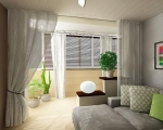 Дизайн спальни совмещенной с балконом