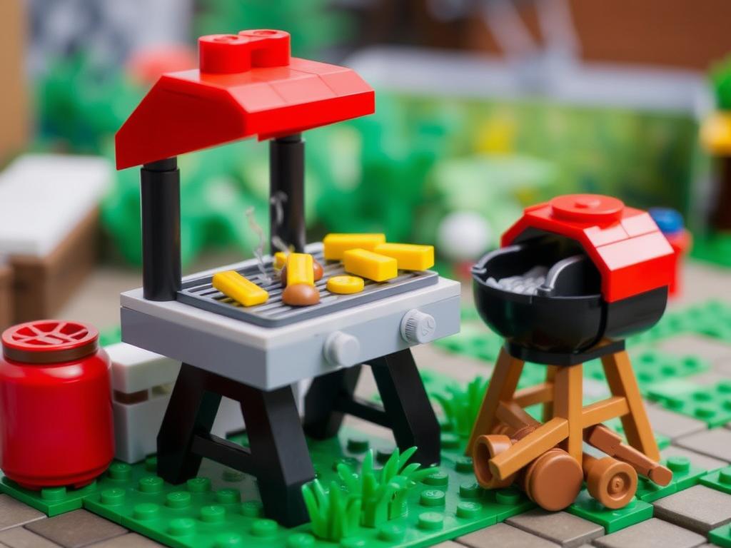 Barbecue made of Lego bricksфото