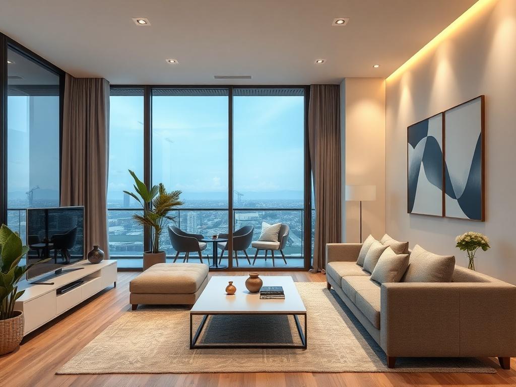 spacious design in the apartmentфото